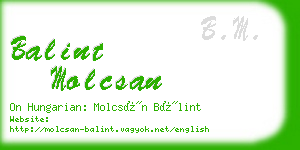 balint molcsan business card